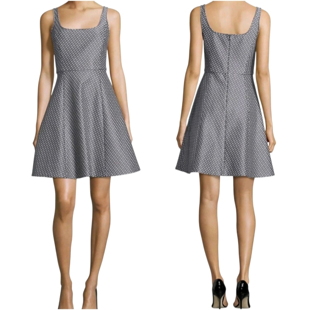 Theory Trekana Circuit Knit Fit And Flare Sleeveless Gray Mini Dress Size 0 EUC